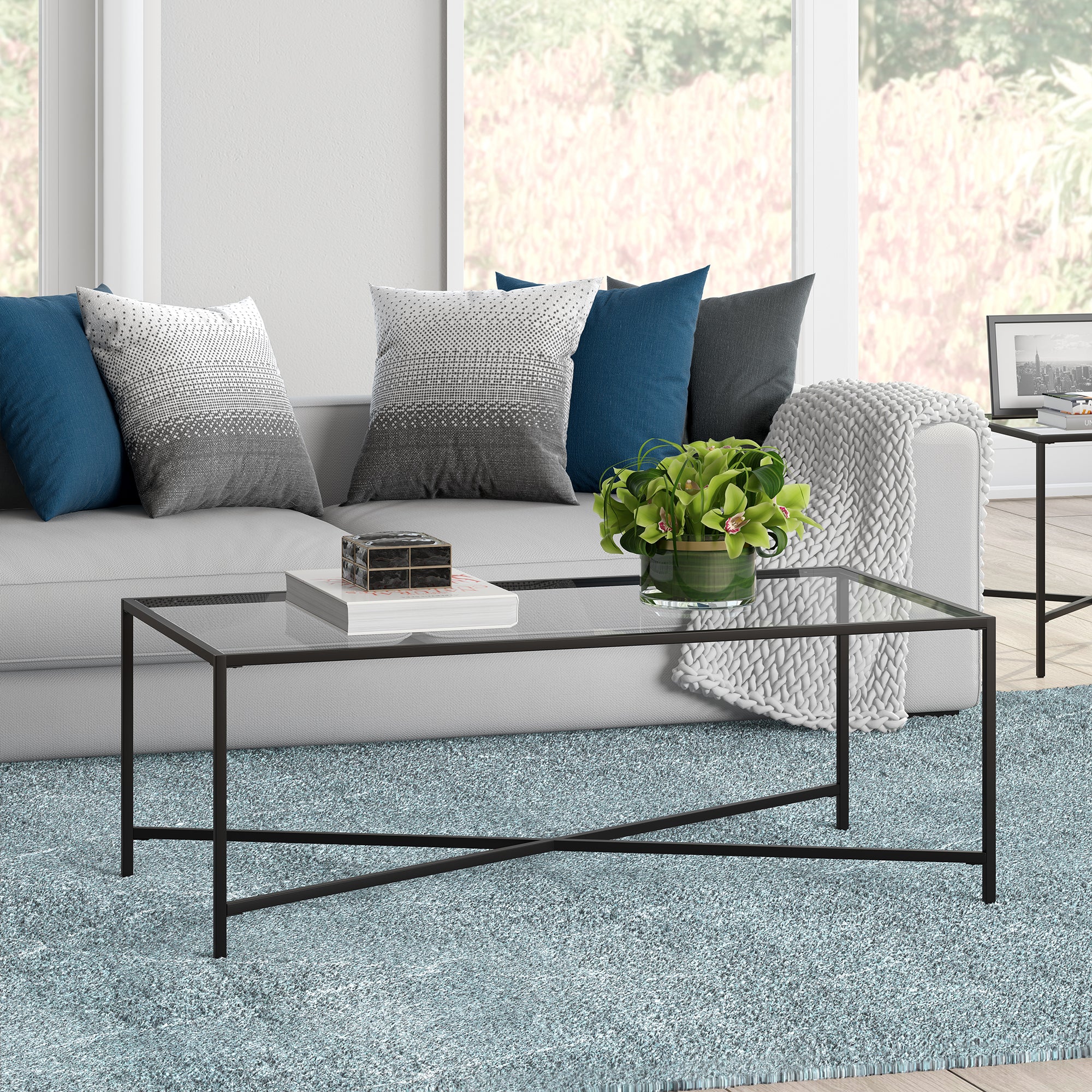 Henley 48 Wide Coffee Table With Glass Top Hudson Canal henley-48-wide-coffee-table-with-glass-top-hudson-canal
