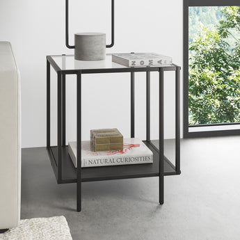 Vireo 20'' Wide Square Side Table with Metal Shelf