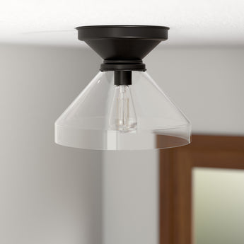 Abbott 12" Wide Flush Mount with Glass Shade