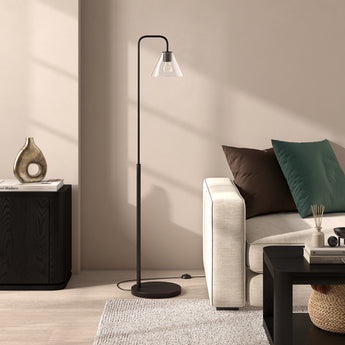 Henderson Arc Floor Lamp with Glass Shade