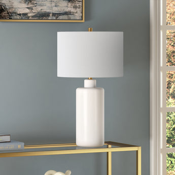 Carlina 25" Tall Ceramic Table Lamp with Fabric Shade