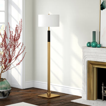 Teagan Two-Tone Floor Lamp with Fabric Shade