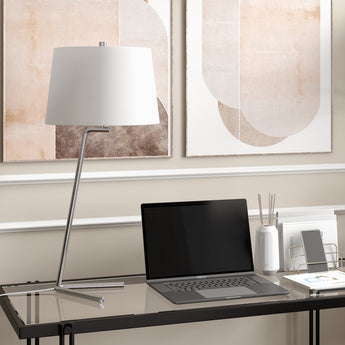 Markos 28.5" Tall Tilted Table Lamp with Fabric Shade