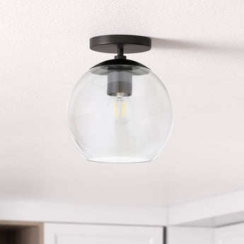 Bartlett 9" Wide Semi Flush Mount with Glass Shade
