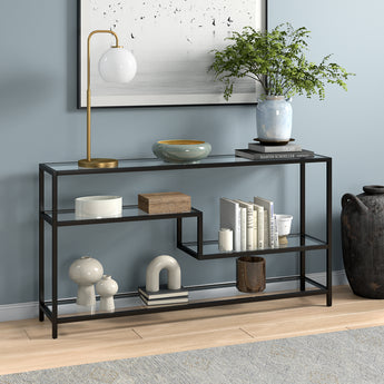 Mathis 55" Wide Console Table with Glass Top