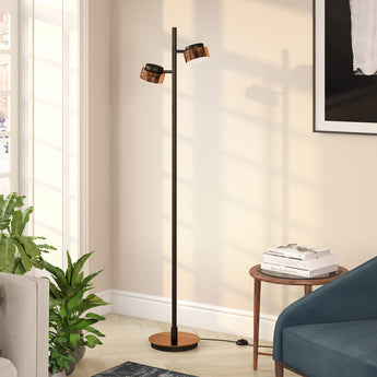 Jex 2-Light Floor Lamp with Metal Shade