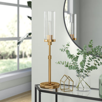 Frieda 26.68" Tall Table Lamp with Glass Shade