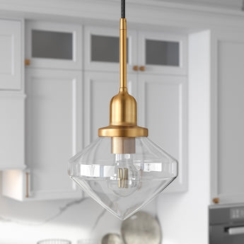 Zariza 8" Wide Pendant with Glass Shade