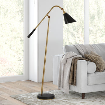 Vidal Two-Tone/Tilting Floor Lamp with Metal Shade