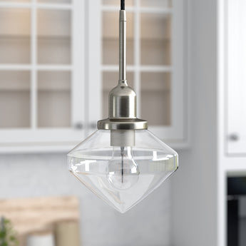 Zariza 8" Wide Pendant with Glass Shade