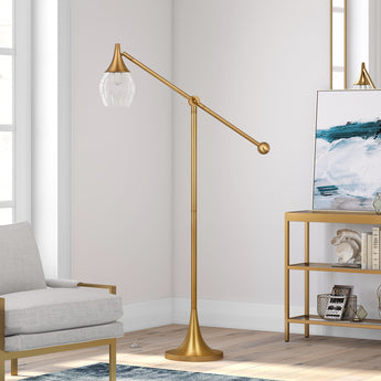Ranger Boom Arm Floor Lamp with Glass Shade