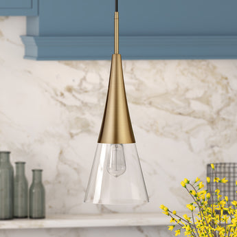 Myra 7.5" Wide Pendant with Glass Shade