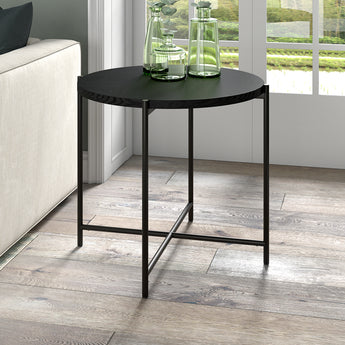 Loretta 23.63" Wide Round Side Table with MDF Top