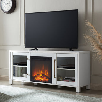Quincy TV Stand with Log Fireplace for TV's up to 65"