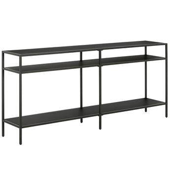 Sivil 64'' Wide Console Table with Metal Shelves