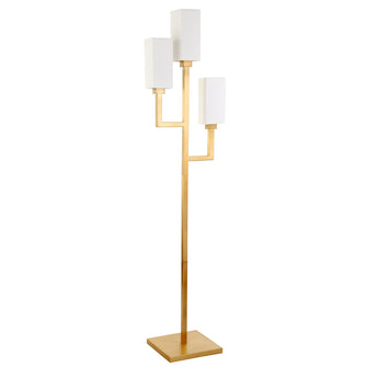 Basso 3-Light Torchiere Floor Lamp with Fabric Shade
