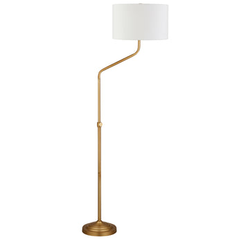Callum Height-Adjustable Floor Lamp with Fabric Shade