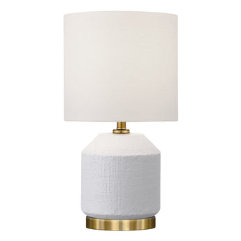 Esther 15" Tall Textured Ceramic Mini Lamp with Fabric Shade
