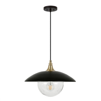 Alvia 14.5" Wide Pendant with Metal/Glass Shade