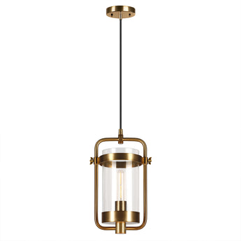 Orion 11" Wide Industrial Pendant with Glass Shade
