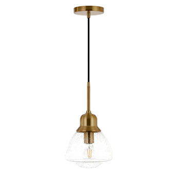 Brooks 8.12" Wide Pendant with Glass Shade