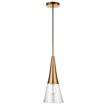 Myra 7.5" Wide Pendant with Glass Shade