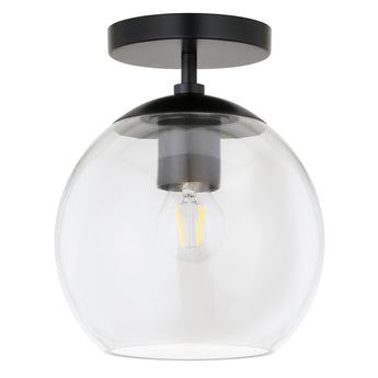 Bartlett 9" Wide Semi Flush Mount with Glass Shade