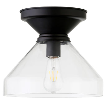 Abbott 12" Wide Flush Mount with Glass Shade