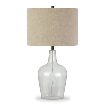 Helix 26.75" Tall Watermarked Table Lamp with Fabric Shade