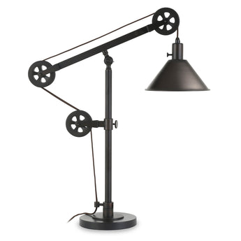 Descartes 29" Tall Pulley System Table Lamp with Metal Shade