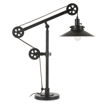 Descartes 29" Tall Wide Brim/Pulley System Table Lamp with Metal Shade
