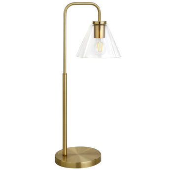 Henderson 27" Tall Arc Table Lamp with Glass Shade