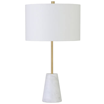 Killian 25.5" Marble Table Lamp with Fabric Shade