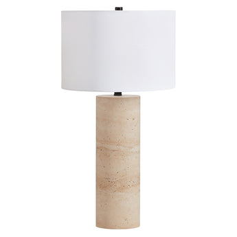 Corbett 29" Tall Natural Travertine Stone Table Lamp with Fabric Shade