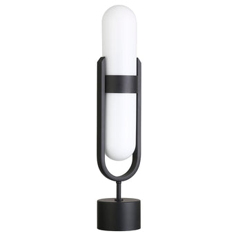 Blair Pill-Shaped Table Lamp with Milk Glass Shade