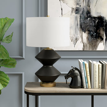 Caserta 22.75" Tall Double Gourd Lamp with Fabric Shade