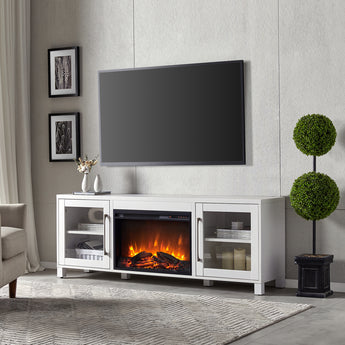 Quincy TV Stand with 26" Log Fireplace for TV's up to 75"