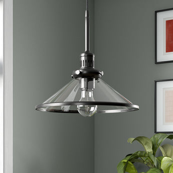 Milo 12.25" Wide Pendant with Glass Shade