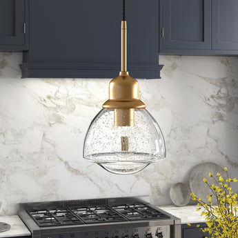 Brooks 8.12" Wide Pendant with Glass Shade