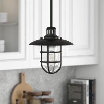 Bay 8.25" Wide Lantern Pendant with Glass/Metal Shade