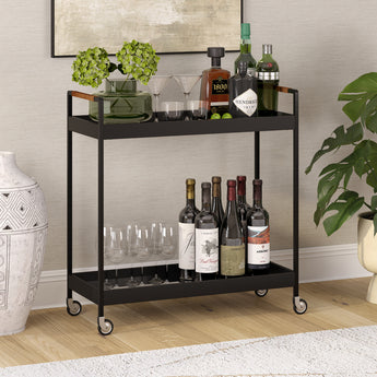 Riyo 33" Wide Rectangular Bar Cart