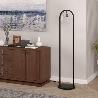 Sydney 64" Floor Lamp with Seeded Glass Shade