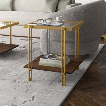 Inez 20'' Wide Square Side Table with MDF Shelf