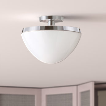 Durant 12.62" Wide Semi Flush Mount with Glass Shade