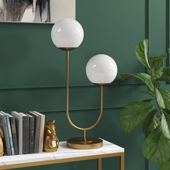 Dufrene 2-Light Table Lamp with Glass Shades