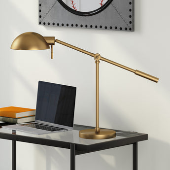 Dexter 23.25" Tall Boom Arm Table Lamp with Metal Shade