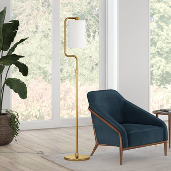 Rotolo 62" Tall Floor Lamp with Fabric Shade