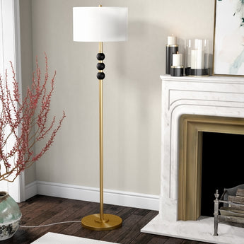 Bernard Two-Tone Floor Lamp with Fabric Shade
