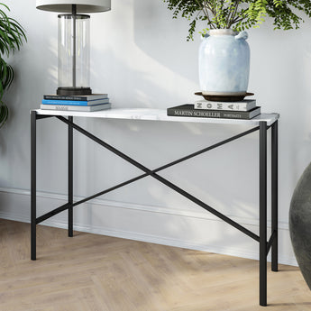 Braxton 46'' Wide Console Table with Faux Marble Top