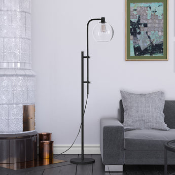 Antho Height-Adjustable Floor Lamp with Glass Shade